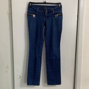 Leppus Skinny Jeans Womens Size EU 38 Blue Medium Wash Low Rise Zippers